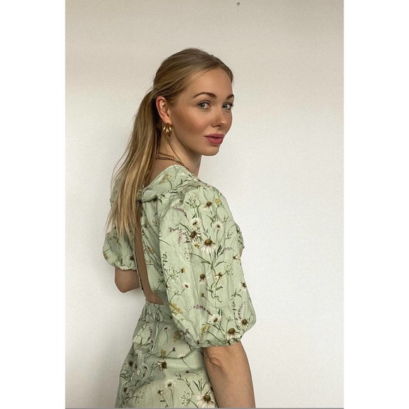 H&M Linen Blend WildflowerCollection Short Dress - Picture 3 of 8